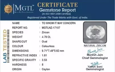 Ceylon Natural Zircon - 4.79 Carat  Limited Quality NZ-17107