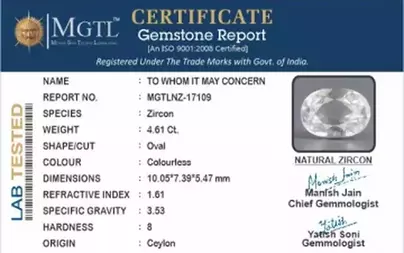 Ceylon Natural Zircon - 4.61 Carat  Limited Quality NZ-17109