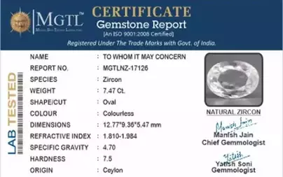 Ceylon Natural Zircon - 7.47 Carat  Limited Quality NZ-17126