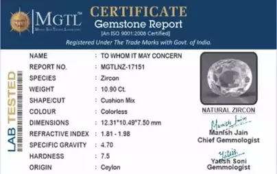 Ceylon Natural Zircon - 10.90 Carat  Limited Quality NZ-17151