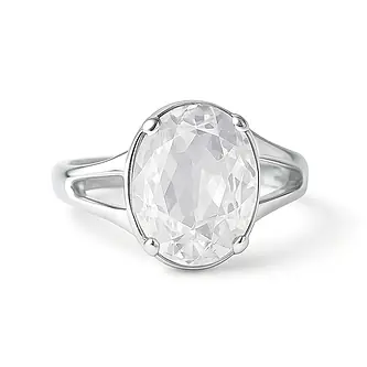 Royal Collection Sterling Silver Zircon Ring for Women