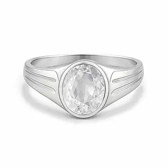Elegant 925 Silver Zircon Stone Ring for Her