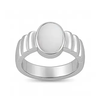 Bold Designer 925 Silver Opal Ring for Him