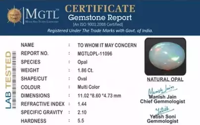 Opal - OPL 11096 (Origin - Ethiopian) Prime - Quality