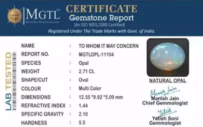 Opal - OPL 11104 (Origin - Ethiopian) Prime - Quality