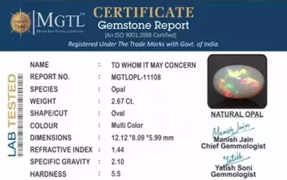 Opal - OPL 11108 (Origin - Ethiopian) Prime - Quality