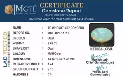 Opal - OPL 11110 (Origin - Ethiopian) Prime - Quality