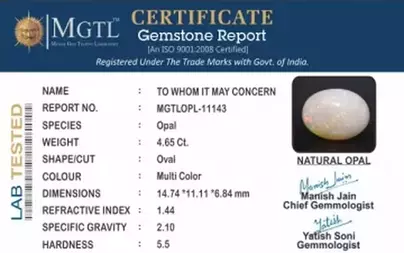 Opal - OPL 11143 (Origin - Ethiopian) Prime - Quality