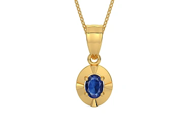Gold Thailand Blue Sapphire Pendant Limited Quality (P11)