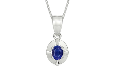 Sterling Silver Thailand Blue Sapphire Pendant Prime Quality (P11)