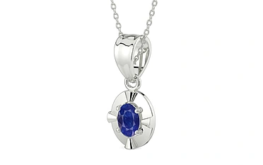 Sterling Silver Thailand Blue Sapphire Pendant Prime Quality (P11)