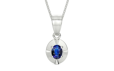 Sterling Silver Thailand Blue Sapphire Pendant Rare Quality (P11)