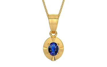 Gold Thailand Blue Sapphire Pendant Rare Quality (P11)