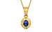 Gold Thailand Blue Sapphire Pendant Rare Quality (P11)