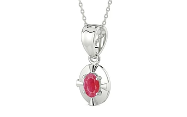 Sterling Silver Ruby Pendant Fine Quality (P11)