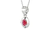Sterling Silver Ruby Pendant Fine Quality (P11)