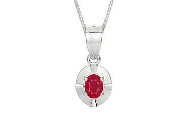 Sterling Silver Ruby Pendant Limited Quality (P11)