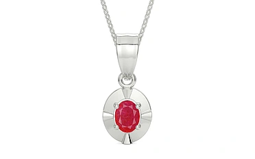 Sterling Silver Ruby Pendant Prime Quality (P11)