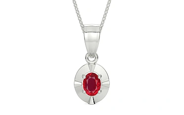 Sterling Silver Ruby Pendant Rare Quality (P11)