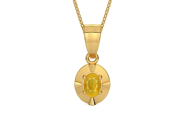 Gold Thailand Yellow Sapphire Pendant Fine Quality (P11)