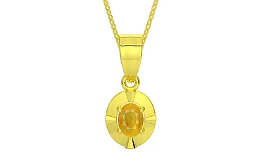 Panchdhatu Thailand Yellow Sapphire Pendant Fine Quality (P11)