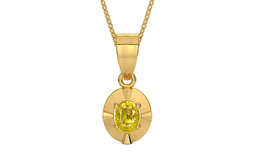 Gold Thailand Yellow Sapphire Pendant Limited Quality (P11)