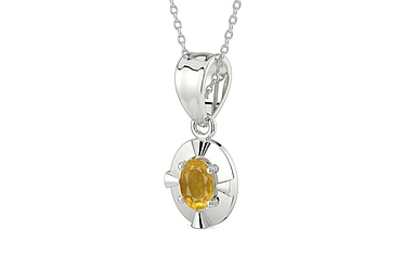 Sterling Silver Thailand Yellow Sapphire Pendant Prime Quality (P11)