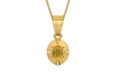 Gold Thailand Yellow Sapphire Pendant Prime Quality (P11)