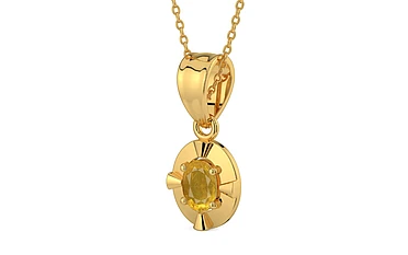 Gold Thailand Yellow Sapphire Pendant Prime Quality (P11)