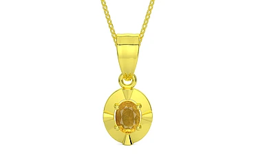 Panchdhatu Thailand Yellow Sapphire Pendant Prime Quality (P11)