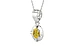 Sterling Silver Thailand Yellow Sapphire Pendant Rare Quality (P11)