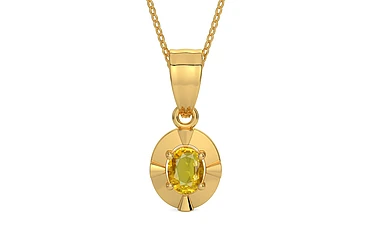 Gold Thailand Yellow Sapphire Pendant Rare Quality (P11)