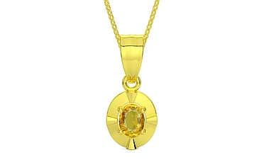 Panchdhatu Thailand Yellow Sapphire Pendant Rare Quality (P11)