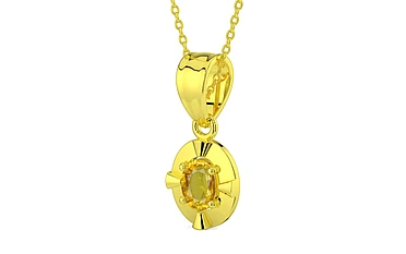 Panchdhatu Thailand Yellow Sapphire Pendant Rare Quality (P11)