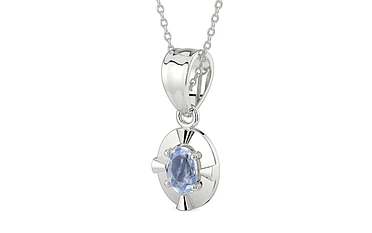 Sterling Silver Ceylon Blue Sapphire Pendant Fine Quality (P11)