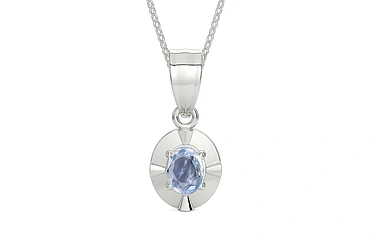 Sterling Silver Ceylon Blue Sapphire Pendant Fine Quality (P11)
