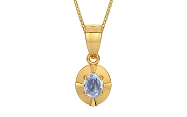 Gold Ceylon Blue Sapphire Pendant Fine Quality (P11)