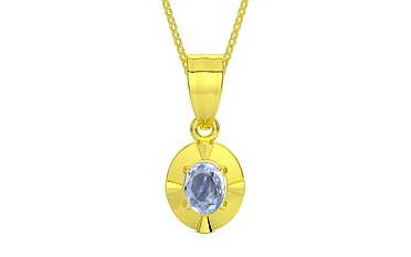 Panchdhatu Ceylon Blue Sapphire Pendant Fine Quality (P11)