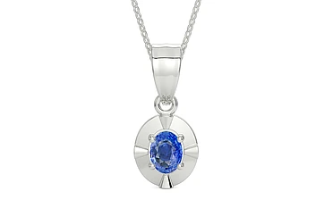 Sterling Silver Ceylon Blue Sapphire Pendant Limited Quality (P11)