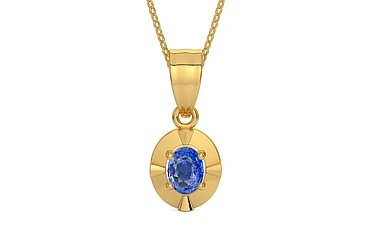 Gold Ceylon Blue Sapphire Pendant Limited Quality (P11)
