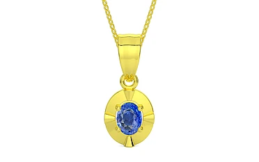 Panchdhatu Ceylon Blue Sapphire Pendant Limited Quality (P11)