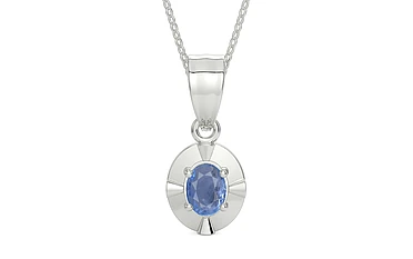 Sterling Silver Ceylon Blue Sapphire Pendant Prime Quality (P11)