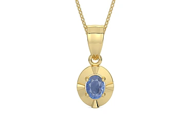 Ashtadhatu Ceylon Blue Sapphire Pendant Prime Quality (P11)