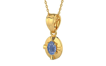 Gold Ceylon Blue Sapphire Pendant Prime Quality (P11)