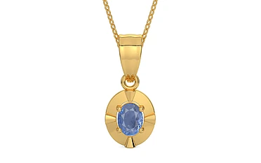 Gold Ceylon Blue Sapphire Pendant Prime Quality (P11)