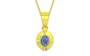 Panchdhatu Ceylon Blue Sapphire Pendant Prime Quality (P11)