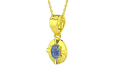 Panchdhatu Ceylon Blue Sapphire Pendant Prime Quality (P11)