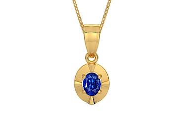 Gold Ceylon Blue Sapphire Pendant Rare Quality (P11)
