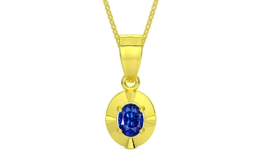 Panchdhatu Ceylon Blue Sapphire Pendant Rare Quality (P11)