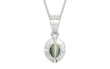 Sterling Silver Cat's Eye Pendant Fine Quality (P11)